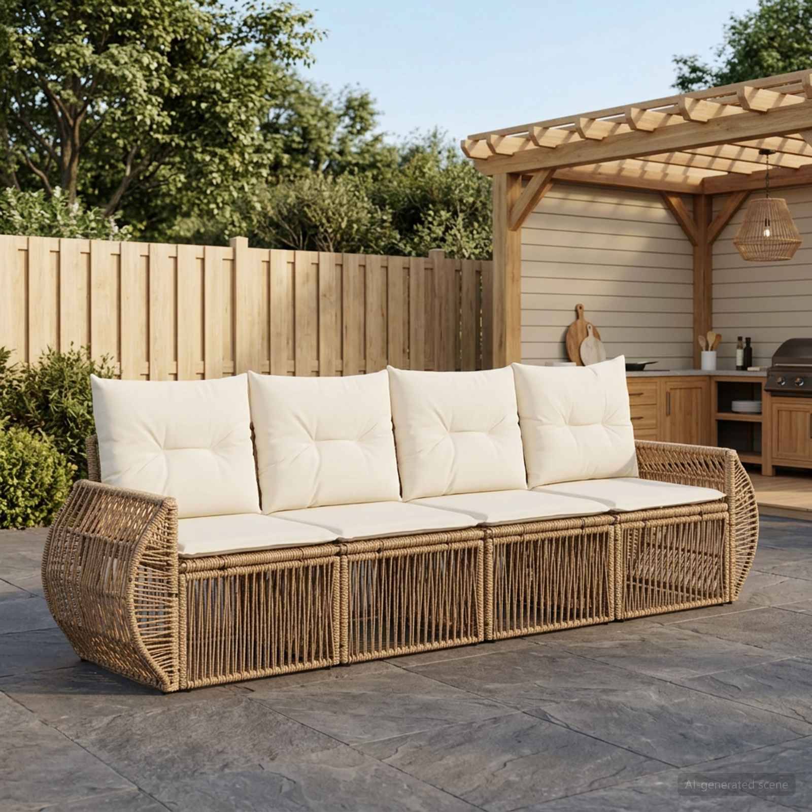 Vidaxl - Ensemble de canapé de jardin 4 pcs-Salons de jardin 4 place Beige et blanc crème 926415 - Image 1