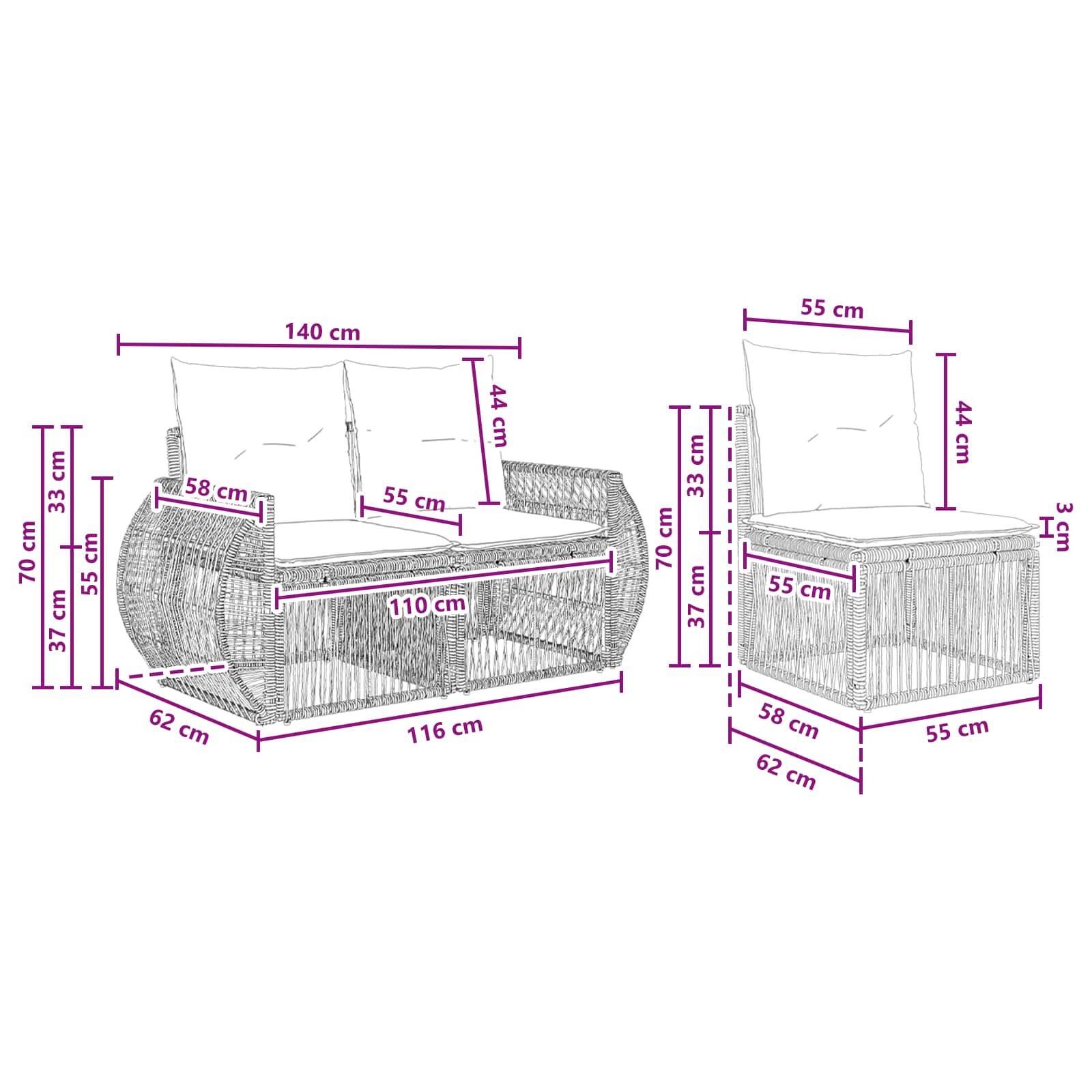 Vidaxl - Ensemble de canapé de jardin 4 pcs-Salons de jardin 4 place Beige et blanc crème 926415 - Image 7