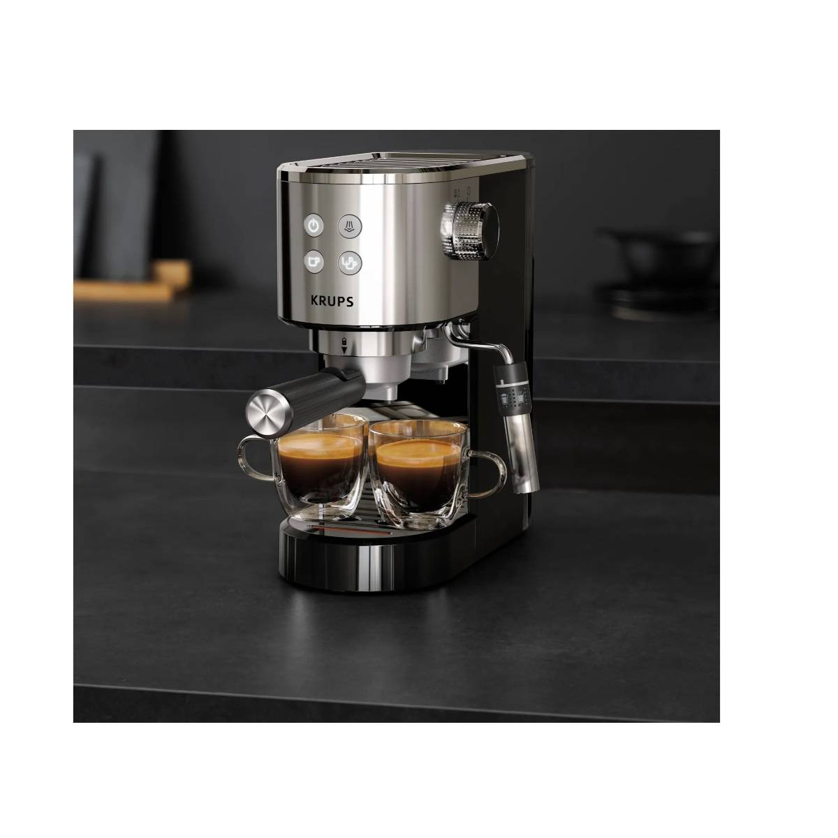 Machine à expresso 15 bars inox/noir XP444C10 Krups - Image 1