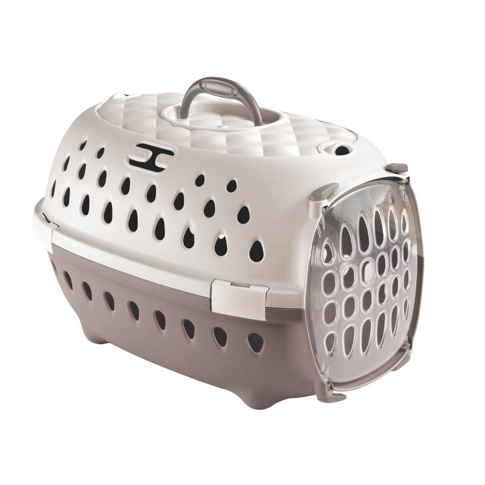 Cage de transport Smart chic Taupe max 6 kg pour petit chien et chat - Image 2
