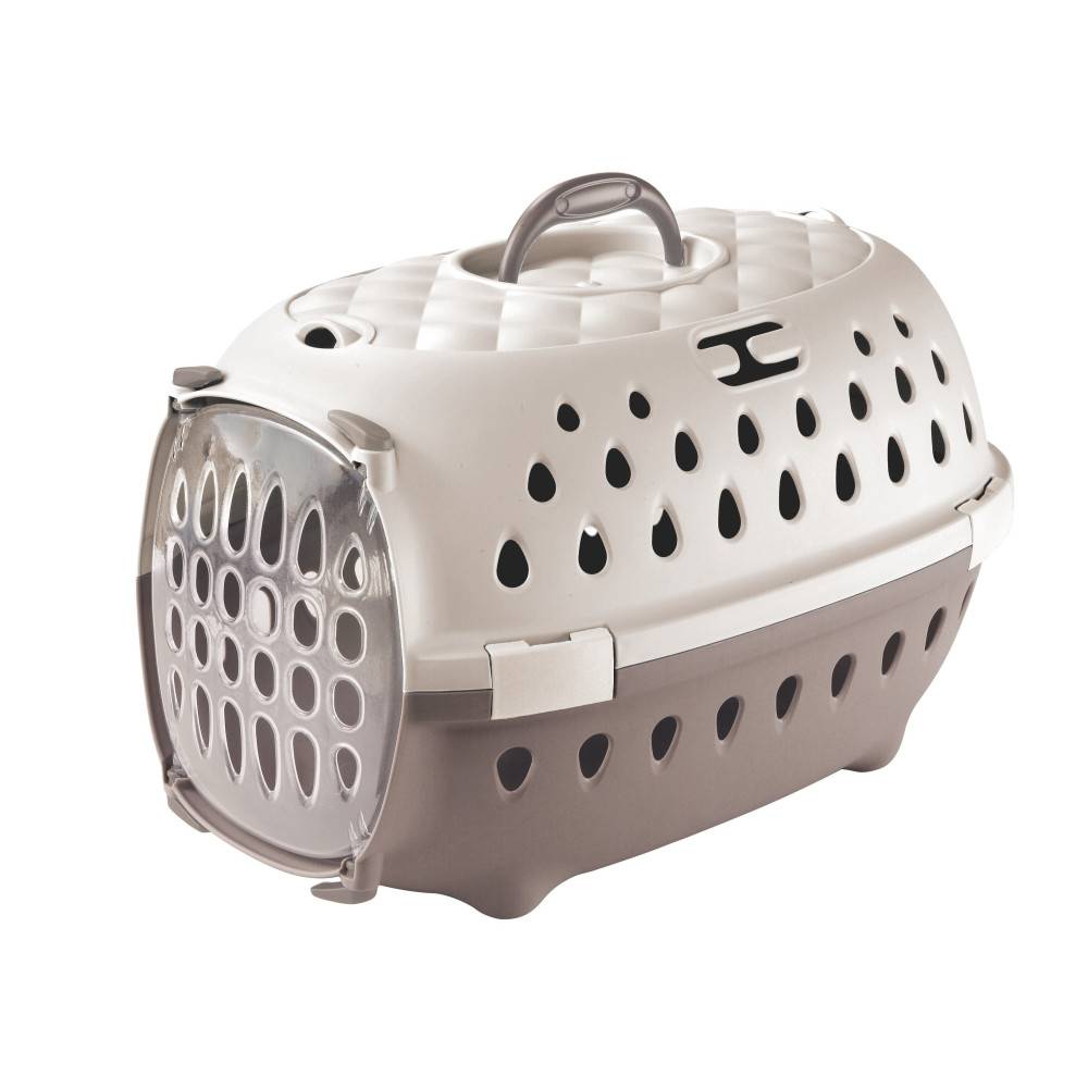 Cage de transport Smart chic Taupe max 6 kg pour petit chien et chat - Image 1