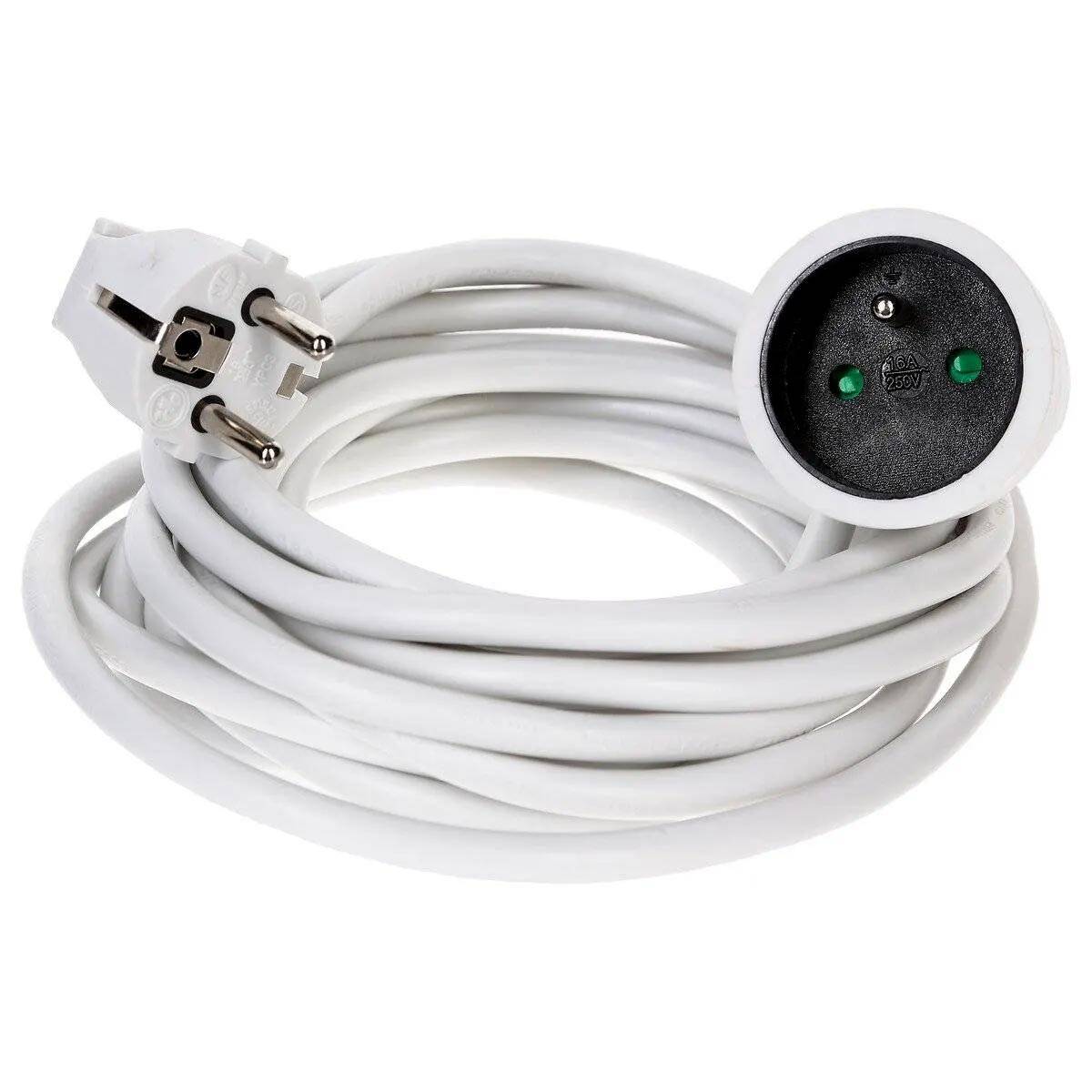 Rallonge Electrique "Terre" 5m Blanc - Image 1