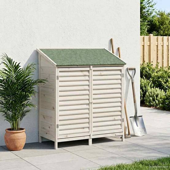PANGIVO - Abri de jardin bois de sapin blanc 106 x 56 x 113.5 cm, poids:20.14kg - PANGIVO - Image 1