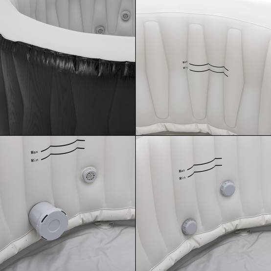 Casa.Pro - Spa gonflable Carbone pour 3 personnes noir blanc pro.tec - Image 7