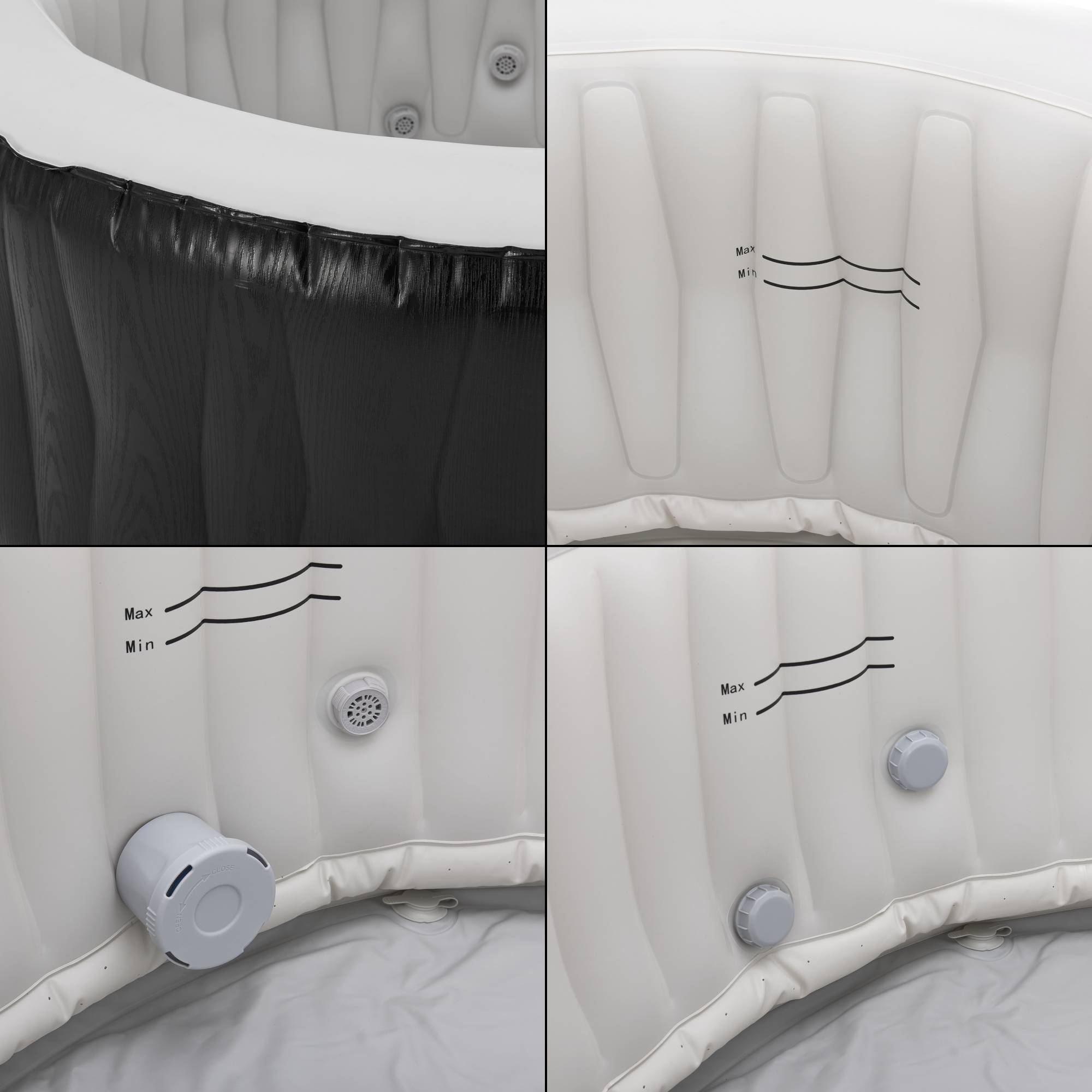 Casa.Pro - Spa gonflable Carbone pour 3 personnes noir blanc pro.tec - Image 7