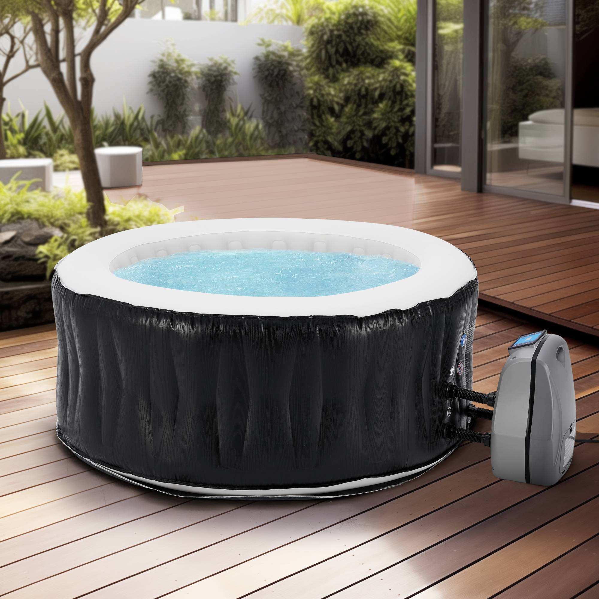 Casa.Pro - Spa gonflable Carbone pour 3 personnes noir blanc pro.tec - Image 2
