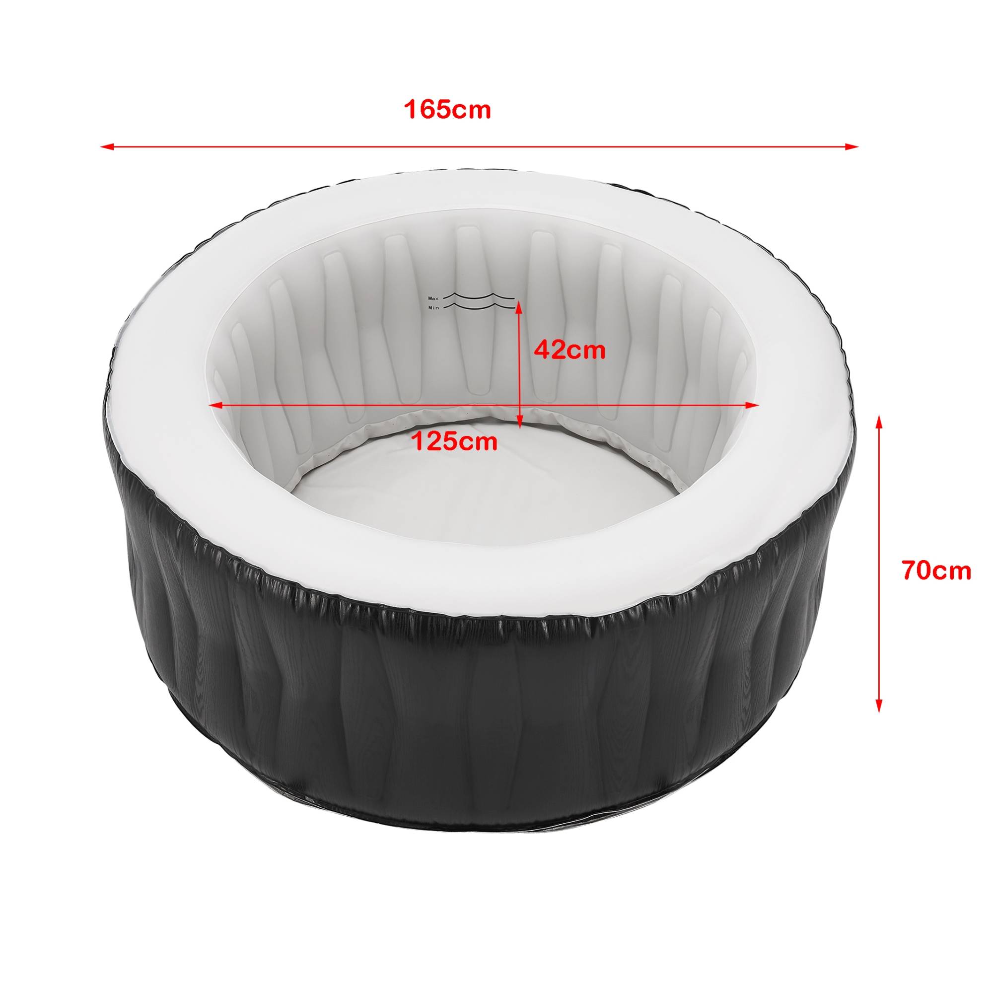 Casa.Pro - Spa gonflable Carbone pour 3 personnes noir blanc pro.tec - Image 3