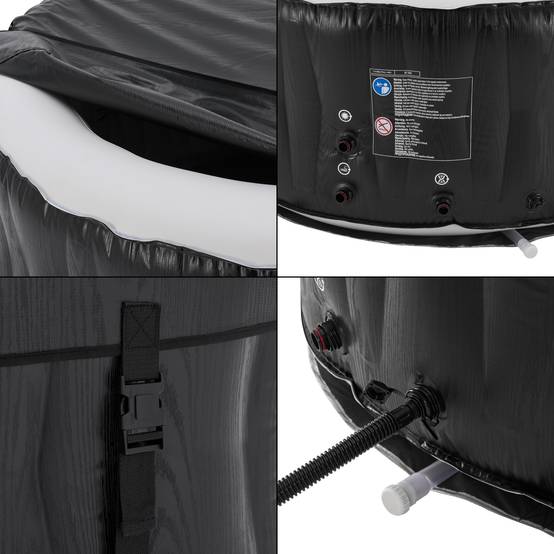 Casa.Pro - Spa gonflable Carbone pour 3 personnes noir blanc pro.tec - Image 8