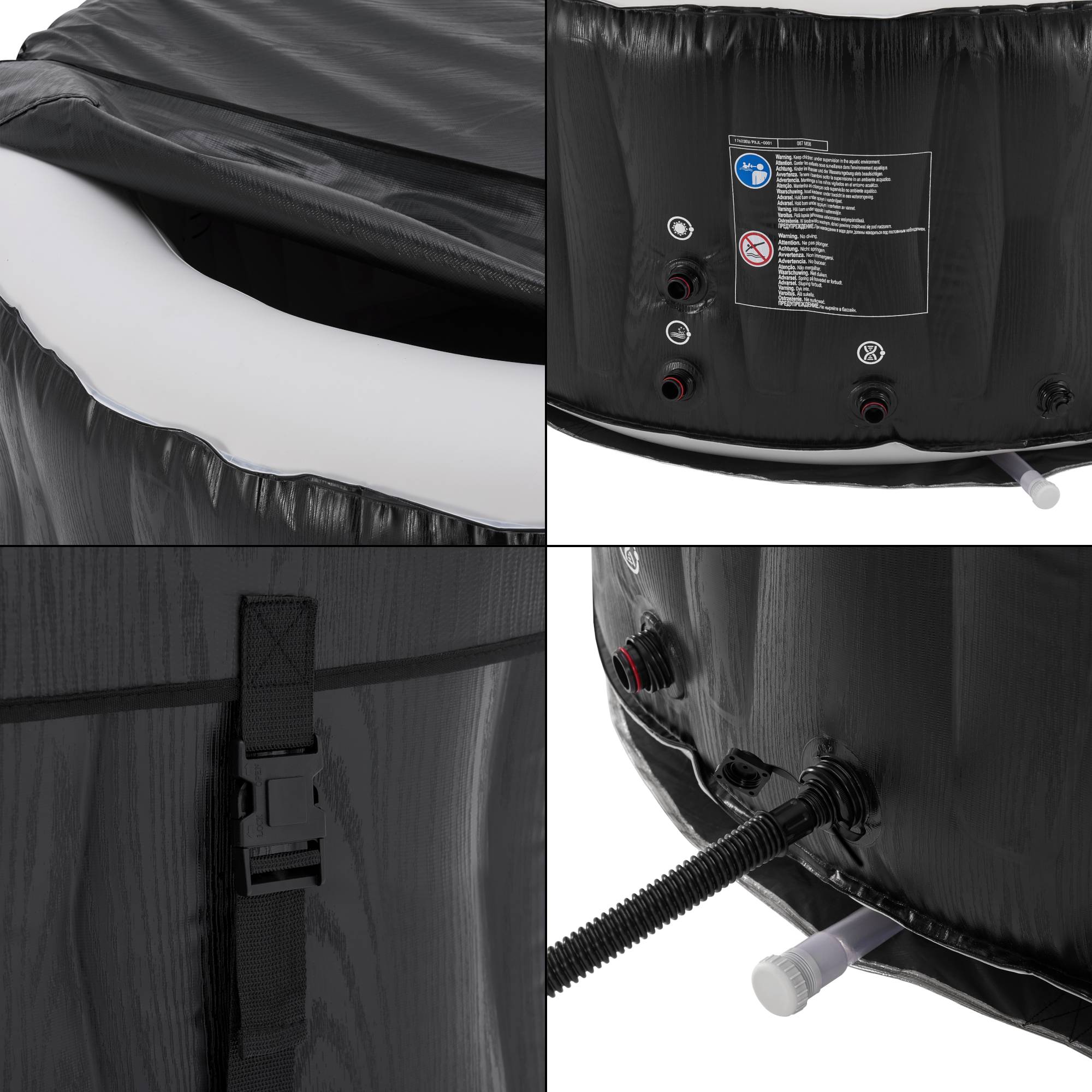 Casa.Pro - Spa gonflable Carbone pour 3 personnes noir blanc pro.tec - Image 8
