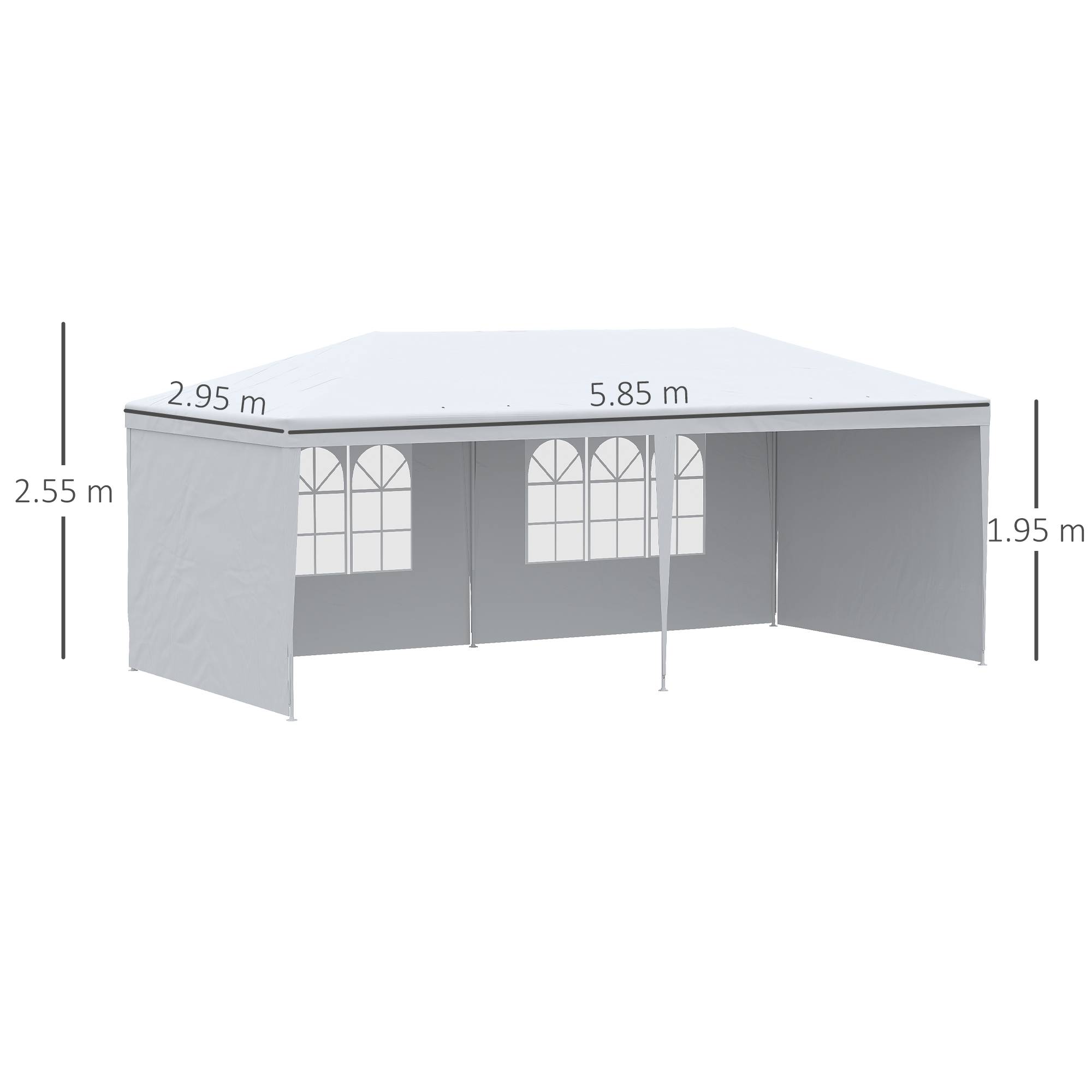 Tente de Réception Acier Fêtes et Événements Panneaux Amovibles 6x3m Blanc - ComfortXL Outdoor Living - Image 5