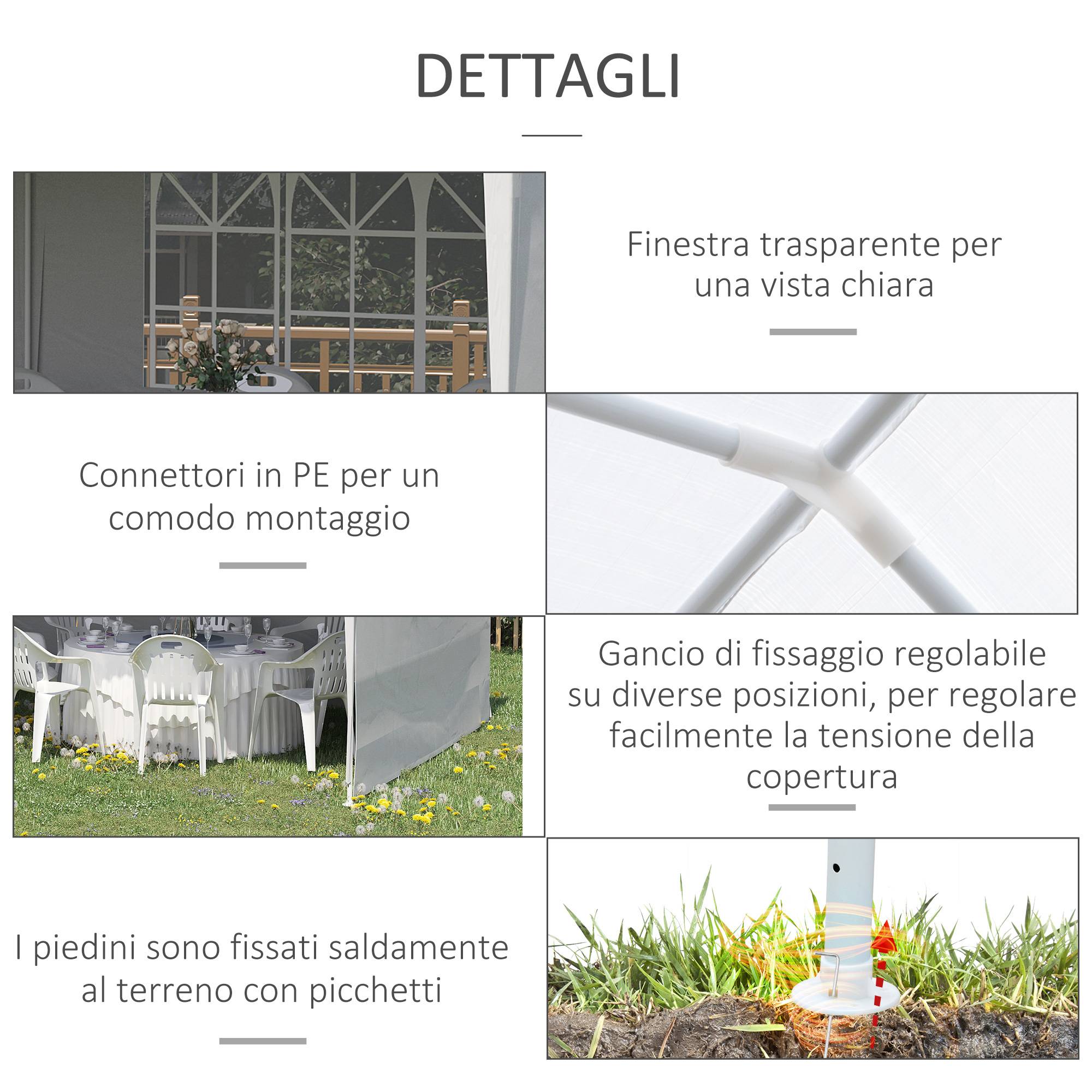 Tente de Réception Acier Fêtes et Événements Panneaux Amovibles 6x3m Blanc - ComfortXL Outdoor Living - Image 7