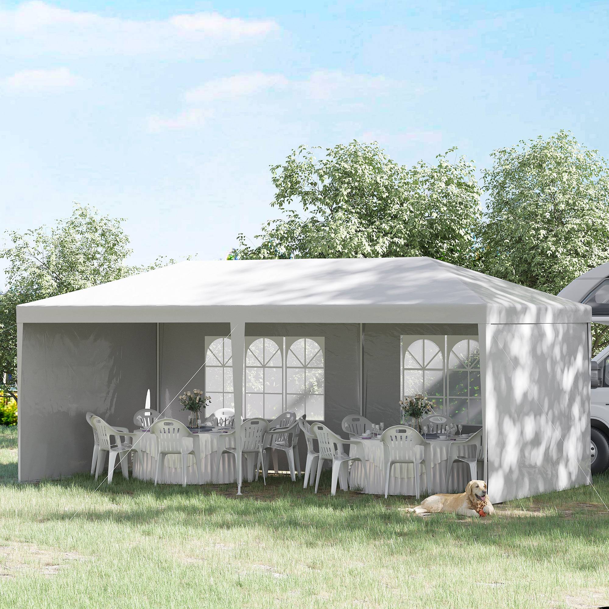 Tente de Réception Acier Fêtes et Événements Panneaux Amovibles 6x3m Blanc - ComfortXL Outdoor Living - Image 4