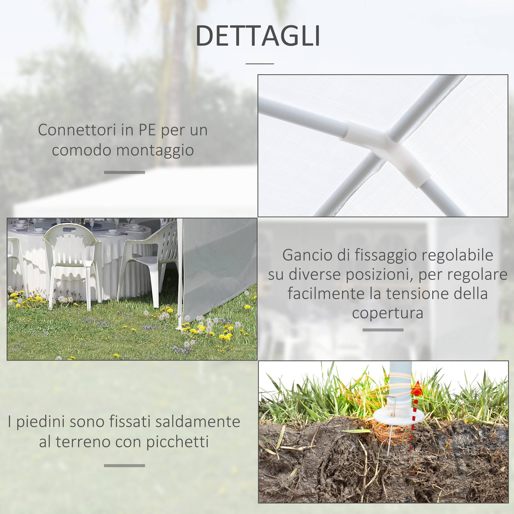 Tente de Réception Acier Fêtes et Événements Panneaux Amovibles 6x3m Blanc - ComfortXL Outdoor Living - Image 10
