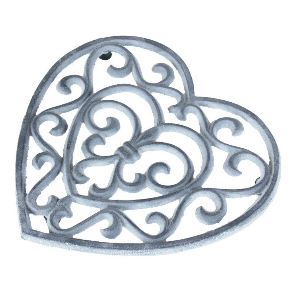Dessous de plat en fonte gris 17 x 18 cm Chemin de campagne - Image 1