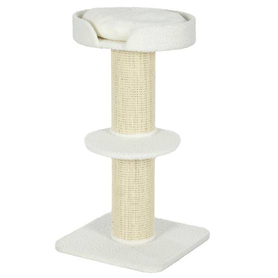 Arbre à chat sisal et peluche crème 45 x 45 x 91 cm - PANGIVO - Image 2