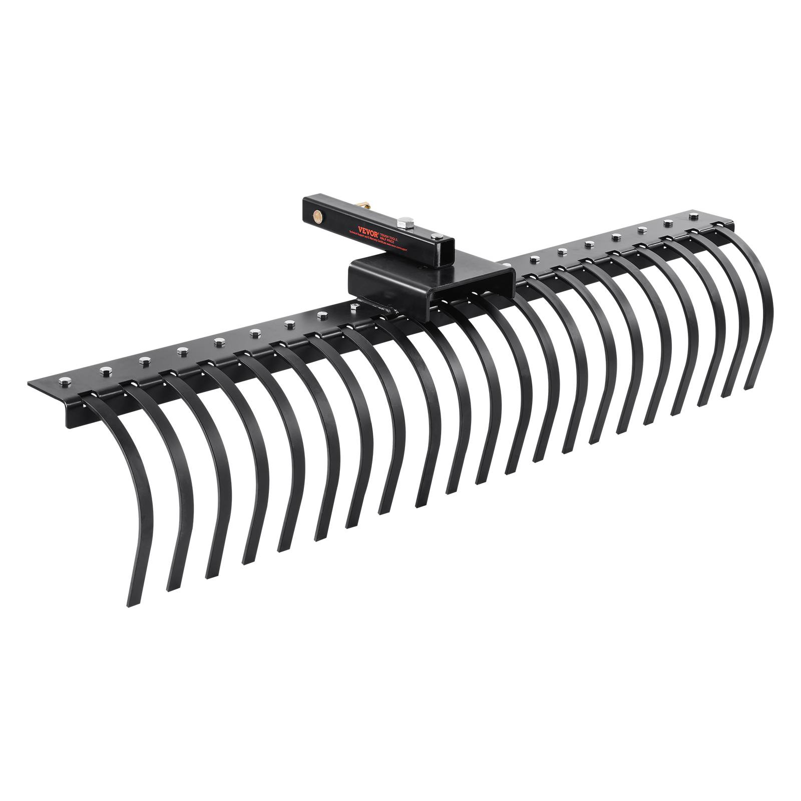 VEVOR Rateau paysager remorque, 1524 mm, 21 dents acier. Pour tracteur, feuilles, aiguilles pin.