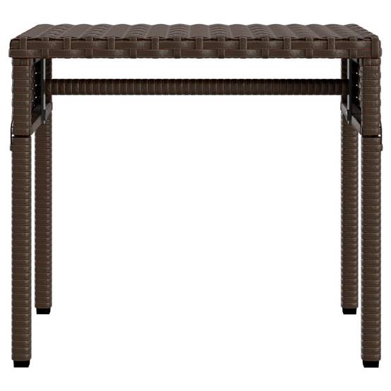 Chaise longue | Transat | Bain de soleil avec auvent et table marron résine tressée - Image 4