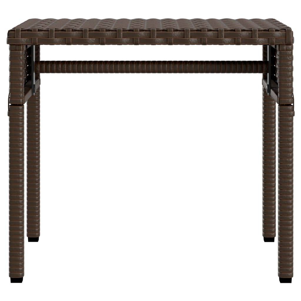 Chaise longue | Transat | Bain de soleil avec auvent et table marron résine tressée - Image 4