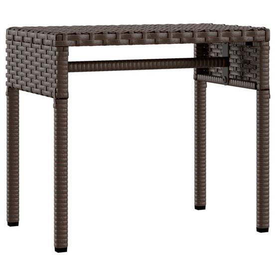 Chaise longue | Transat | Bain de soleil avec auvent et table marron résine tressée - Image 7