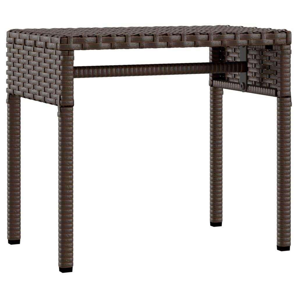 Chaise longue | Transat | Bain de soleil avec auvent et table marron résine tressée - Image 7