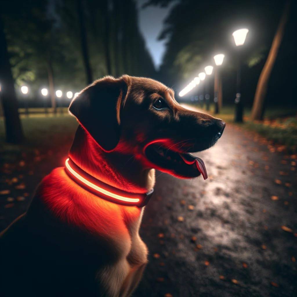 Petsation - Collier Lumineux pour Chien - Rechargeable par USB - Nylon renforcé - Haute Qualité, Stabilité & Sécurité (rouge L) - Petsation - Image 2