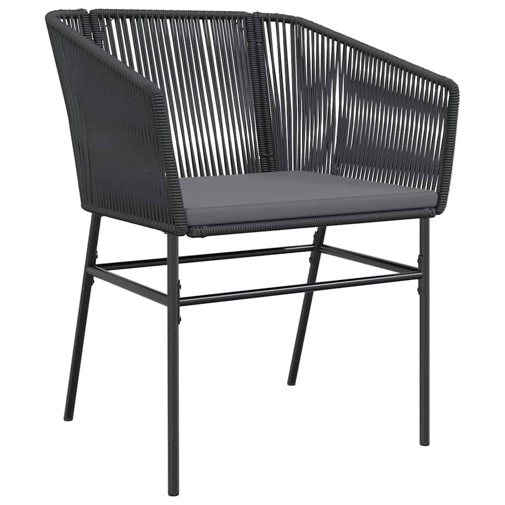 Vidaxl - Ensemble à manger de jardin et coussins 3 pcs-Salons de jardin noir rotin verre 647499 - Image 4
