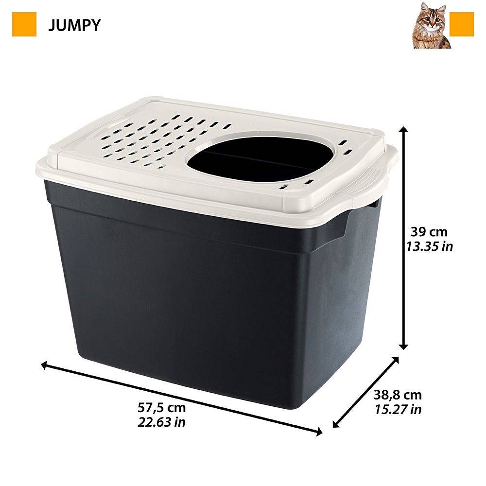 Ferplast - Ferplast Bac à Litière pour Chat, Toilettes Couvertes pour Chat, avec Entrée Supérieure, Couvercle Perforé, 38,8 x 57,5 xh 39 cm, Grand Bac à Litière - Image 2