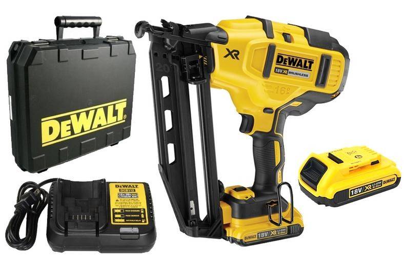 Cloueur de finition 18V XR 16GA + 2 batteries 2Ah + chargeur + coffret - DEWALT - DCN660D2-QW - Image 1