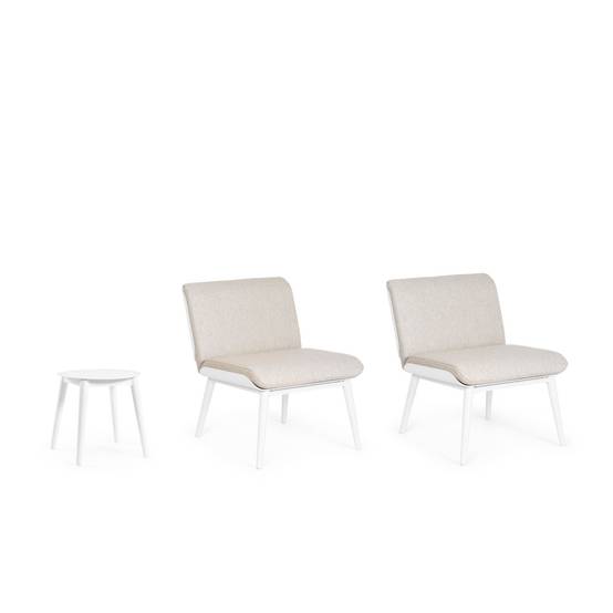 Autre - Salon de jardin en aluminium et coussins toile (set de 3) - ST VALERY - Image 5