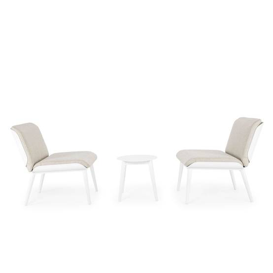 Autre - Salon de jardin en aluminium et coussins toile (set de 3) - ST VALERY - Image 4