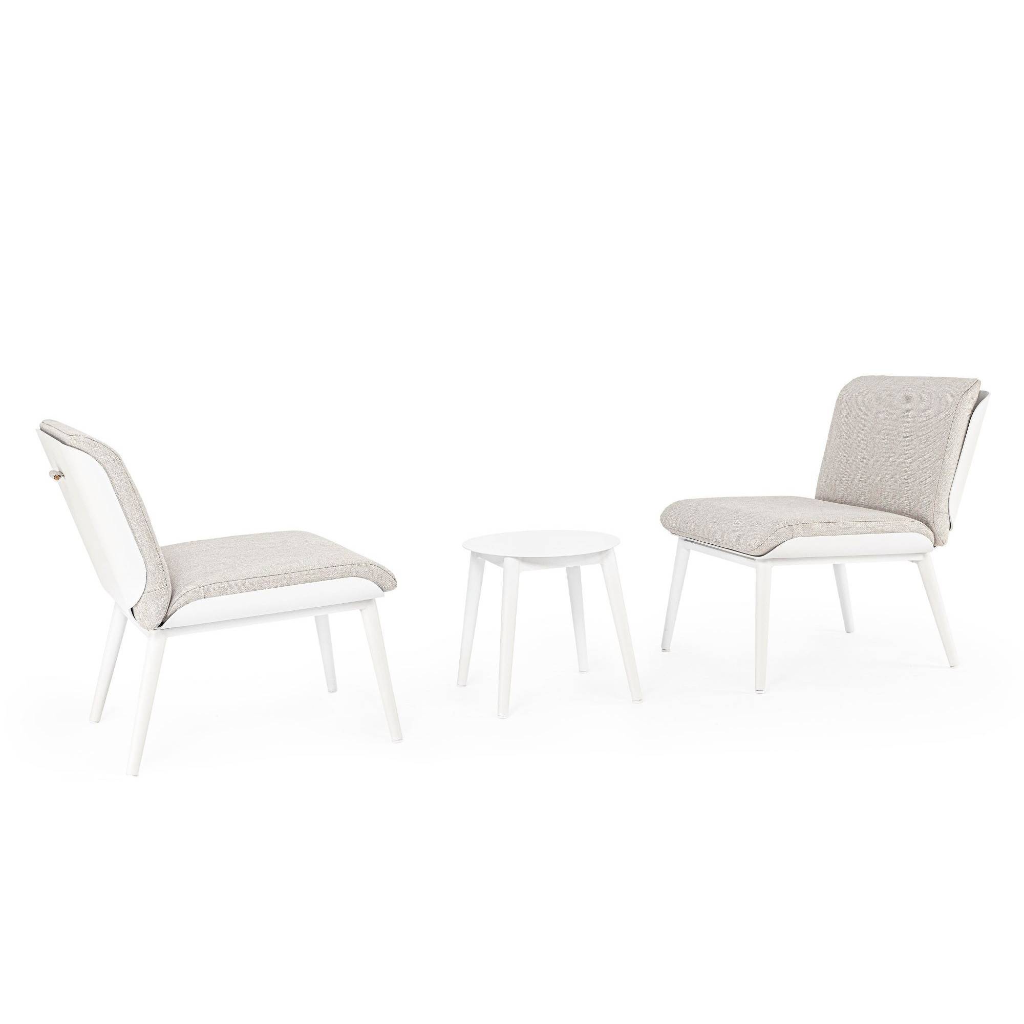 Autre - Salon de jardin en aluminium et coussins toile (set de 3) - ST VALERY - Image 1