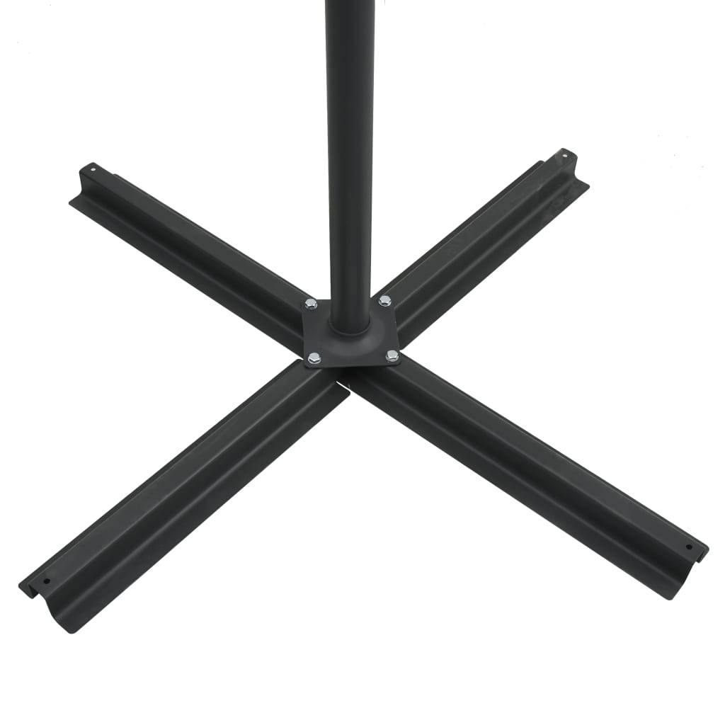 Helloshop26 - Parasol déporté avec led et mât en acier 250 x 250 cm sable - Image 7