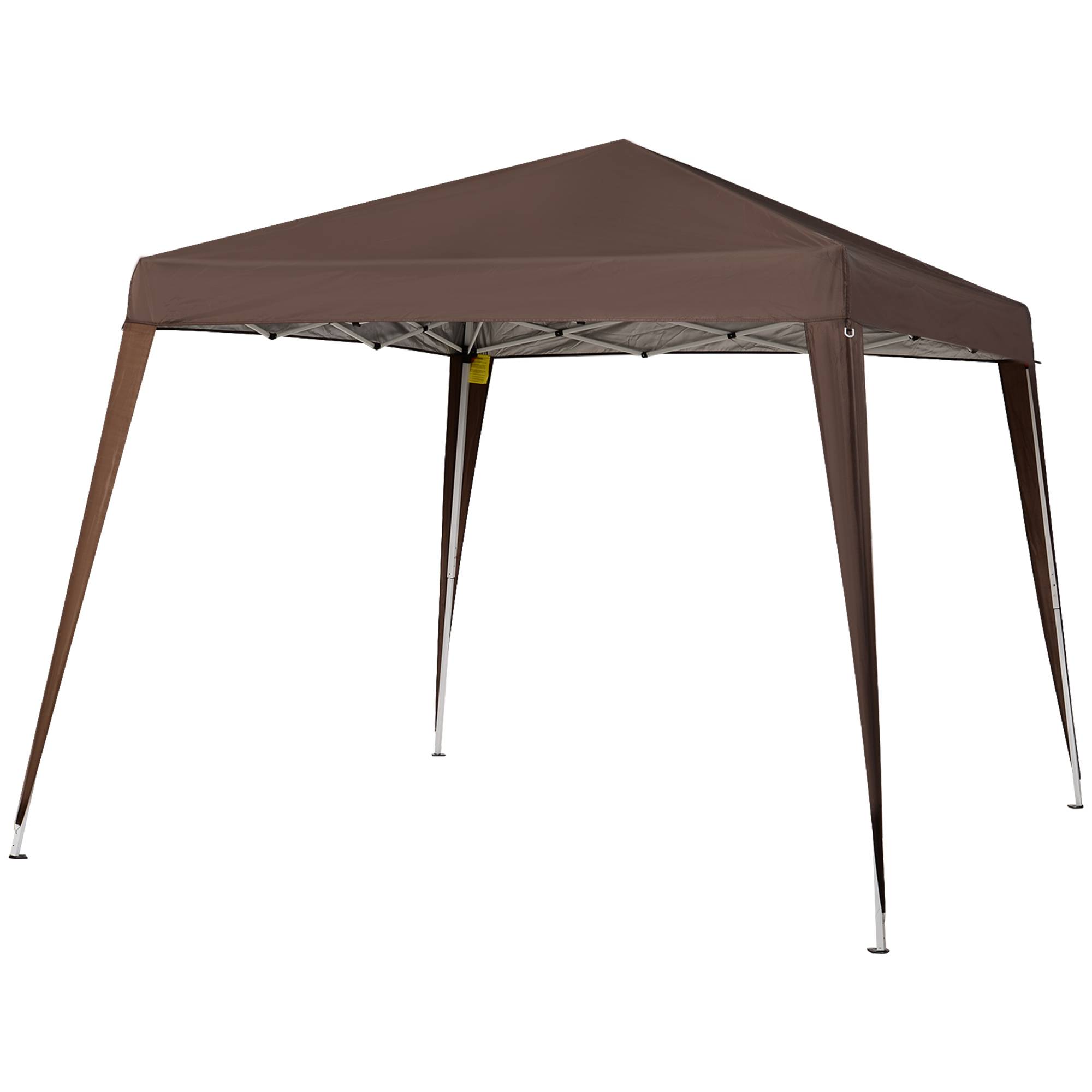 Tente pliante 2,4 x 2,4 m, tonnelle de jardin pop-up, hauteur réglable, sac de transport inclus, protection UV, imperméable, couleur café - Image 2