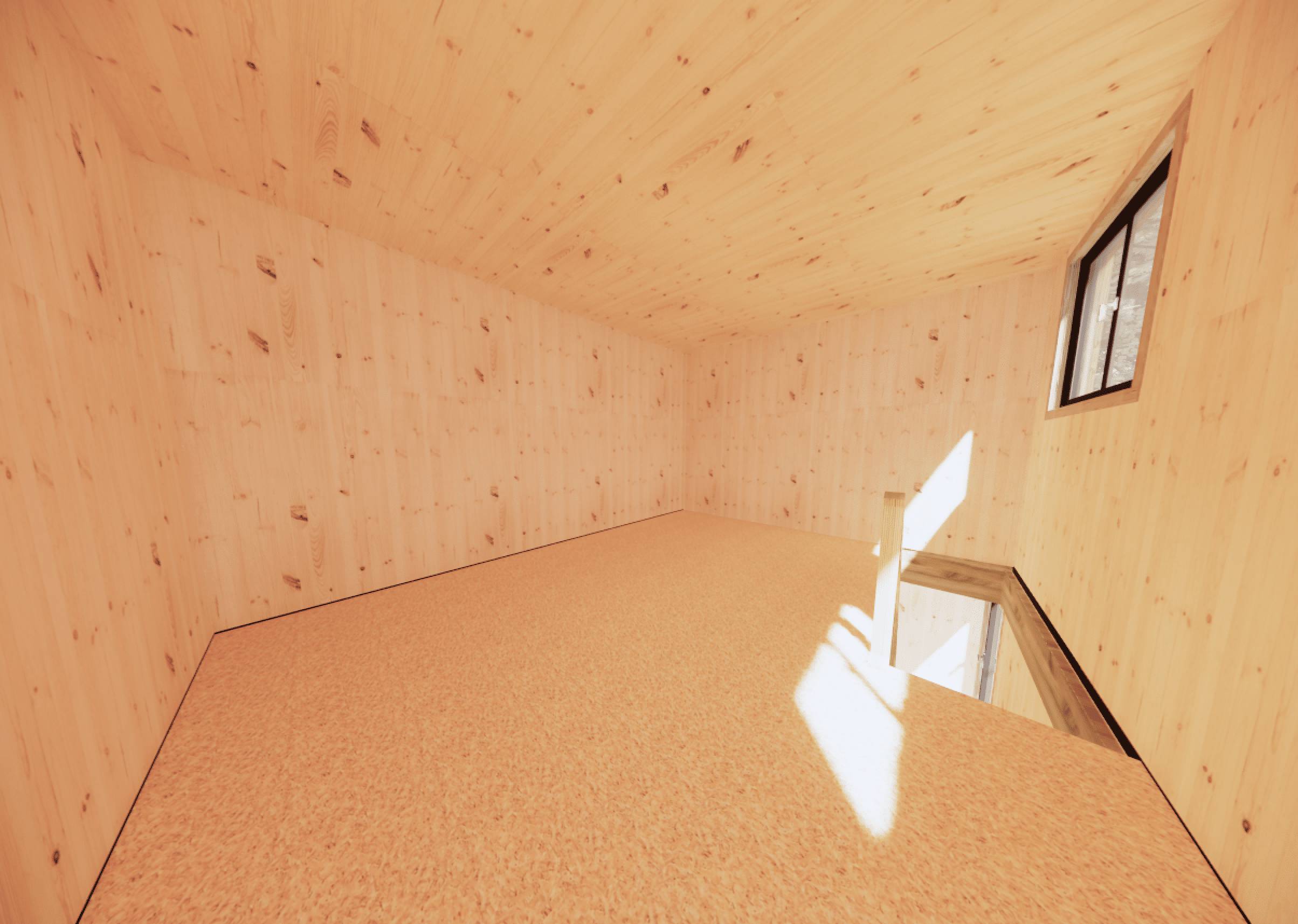 Bureau de jardin 4 saisons en bois 5,5 x 3,5 x 2,7 m / isolation RE2020 avec plancher isolé avec mezzanine et terrasse - Image 6