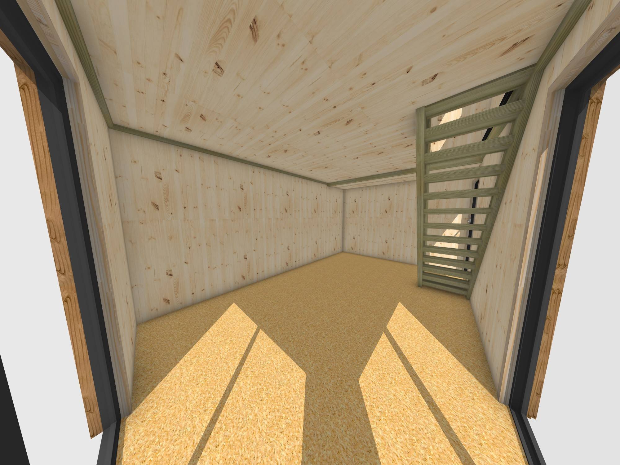 Bureau de jardin 4 saisons en bois 5,5 x 3,5 x 2,7 m / isolation RE2020 avec plancher isolé avec mezzanine et terrasse - Image 5