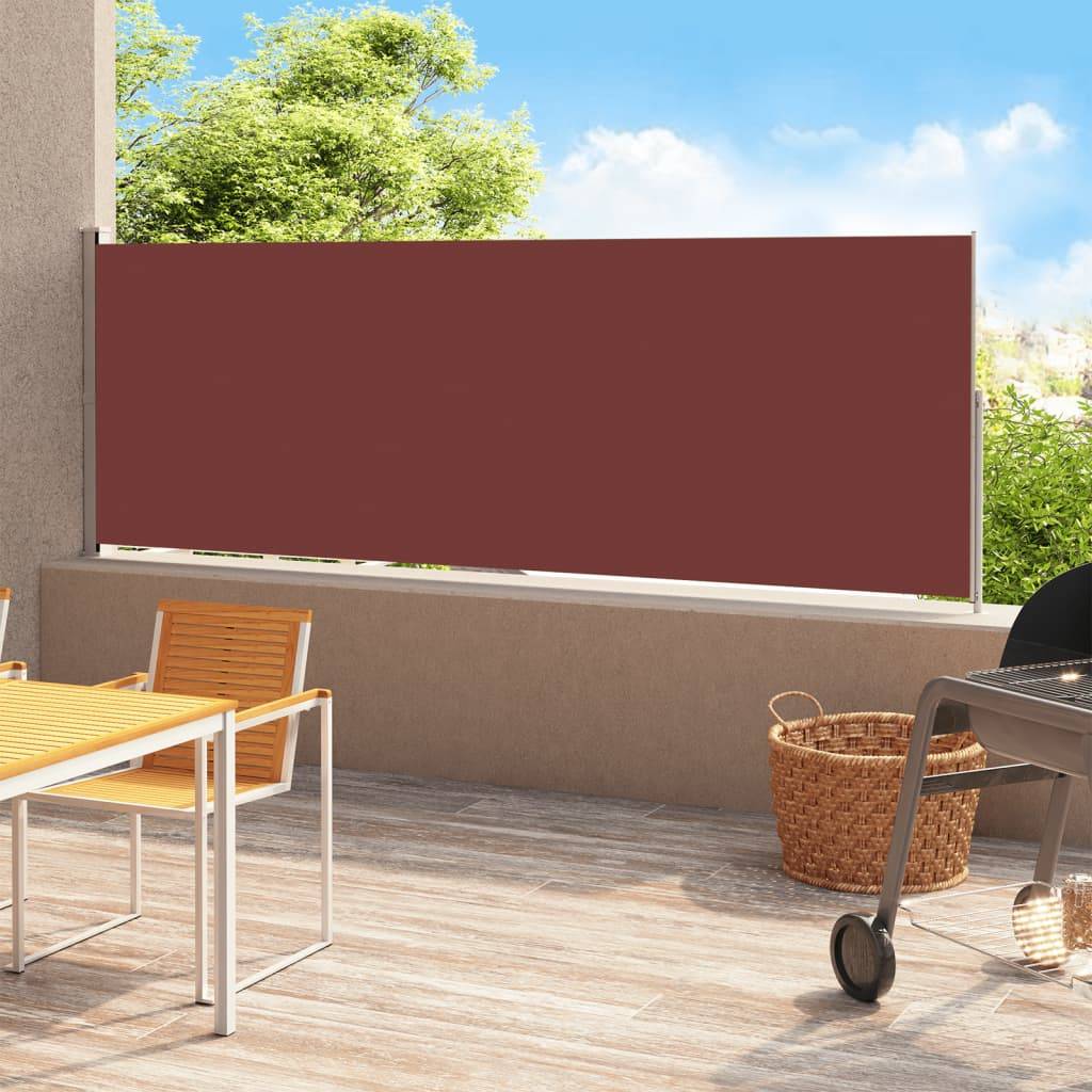 Store Banne - Auvent latéral rétractable de patio 200x500 cm Marron - MEUBLE PRO - Image 2