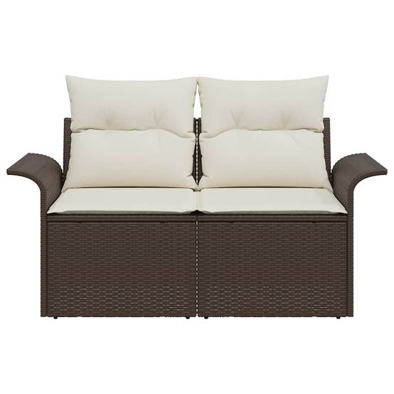 Banquette Extérieure 2 Places Résine Tressée Marron & Structure Métal Stable pour Terrasse Cosy Marron – ComfortXL Outdoor Living - Image 5