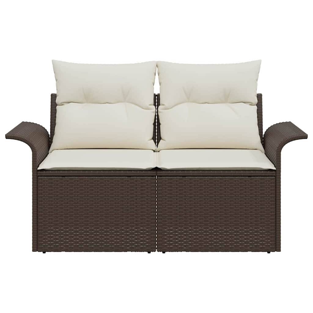 Banquette Extérieure 2 Places Résine Tressée Marron & Structure Métal Stable pour Terrasse Cosy Marron – ComfortXL Outdoor Living - Image 5