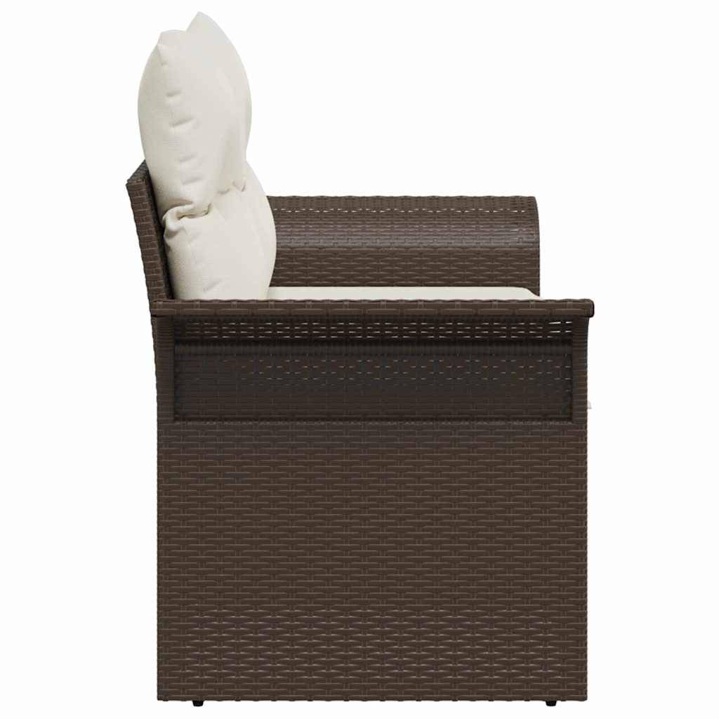 Banquette Extérieure 2 Places Résine Tressée Marron & Structure Métal Stable pour Terrasse Cosy Marron – ComfortXL Outdoor Living - Image 6
