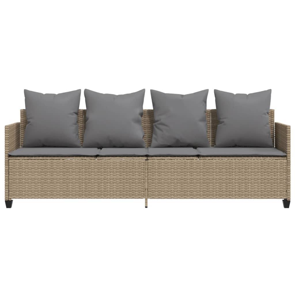 Maison Chic - Bain de soleil - Transat - Chaise longue avec coussins beige résine tressée - MEUBLE PRO-JU6545 - Image 5