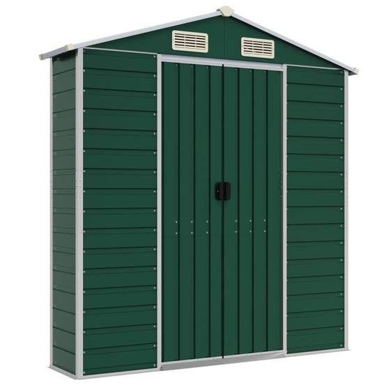 Abri de jardin acier galvanisé vert 191 x 130 x 198 cm - PANGIVO - Image 8