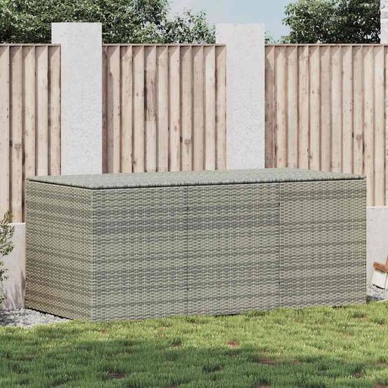 Coffre de rangement - Boîte de rangement extérieure - Coffre de jardin résine tressée 180x90x70 cm gris MP185 - Image 2