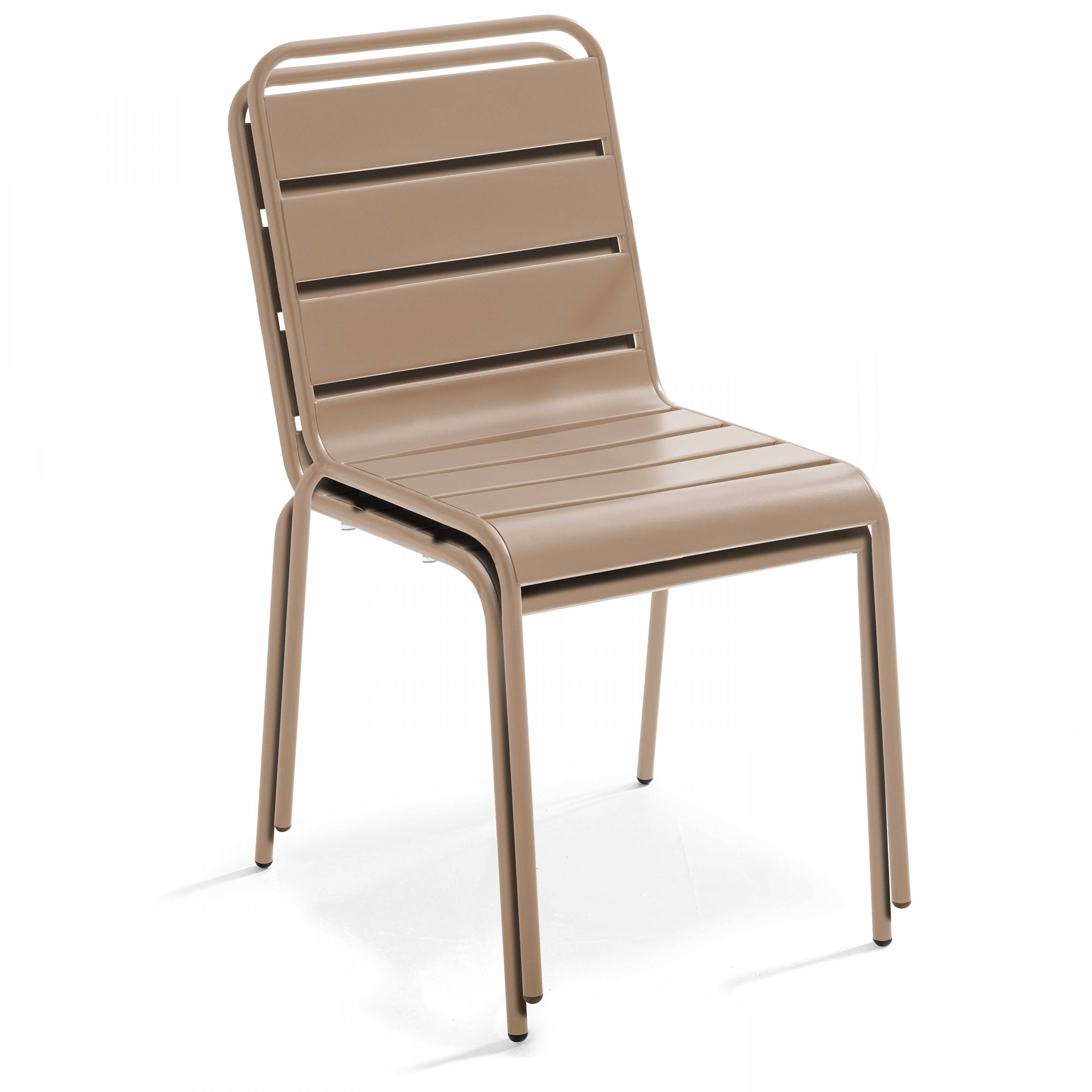 Oviala - Ensemble table de jardin carrée et 4 chaises taupe Palavas - Oviala - Image 5