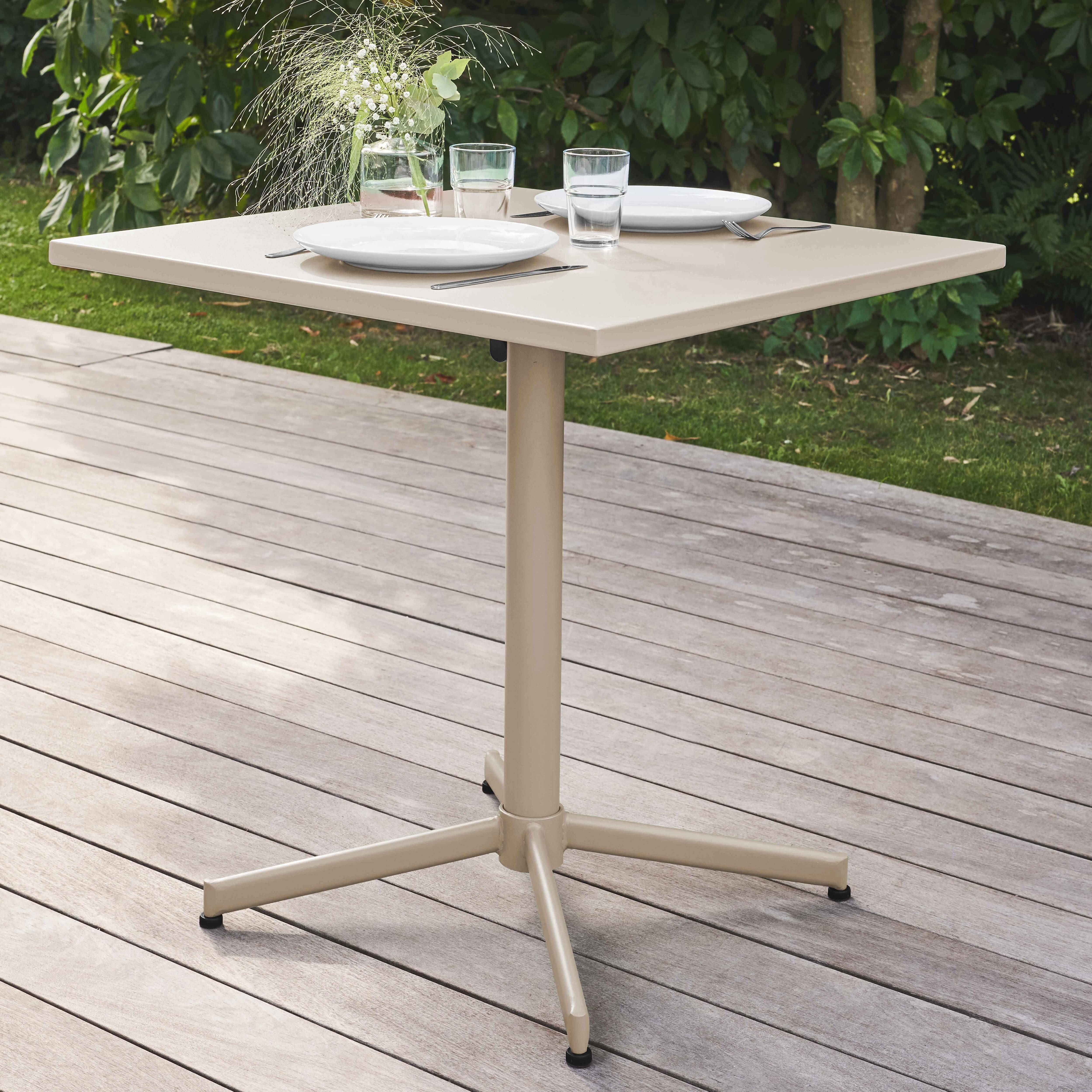 Oviala - Ensemble table de jardin carrée et 4 chaises taupe Palavas - Oviala - Image 3