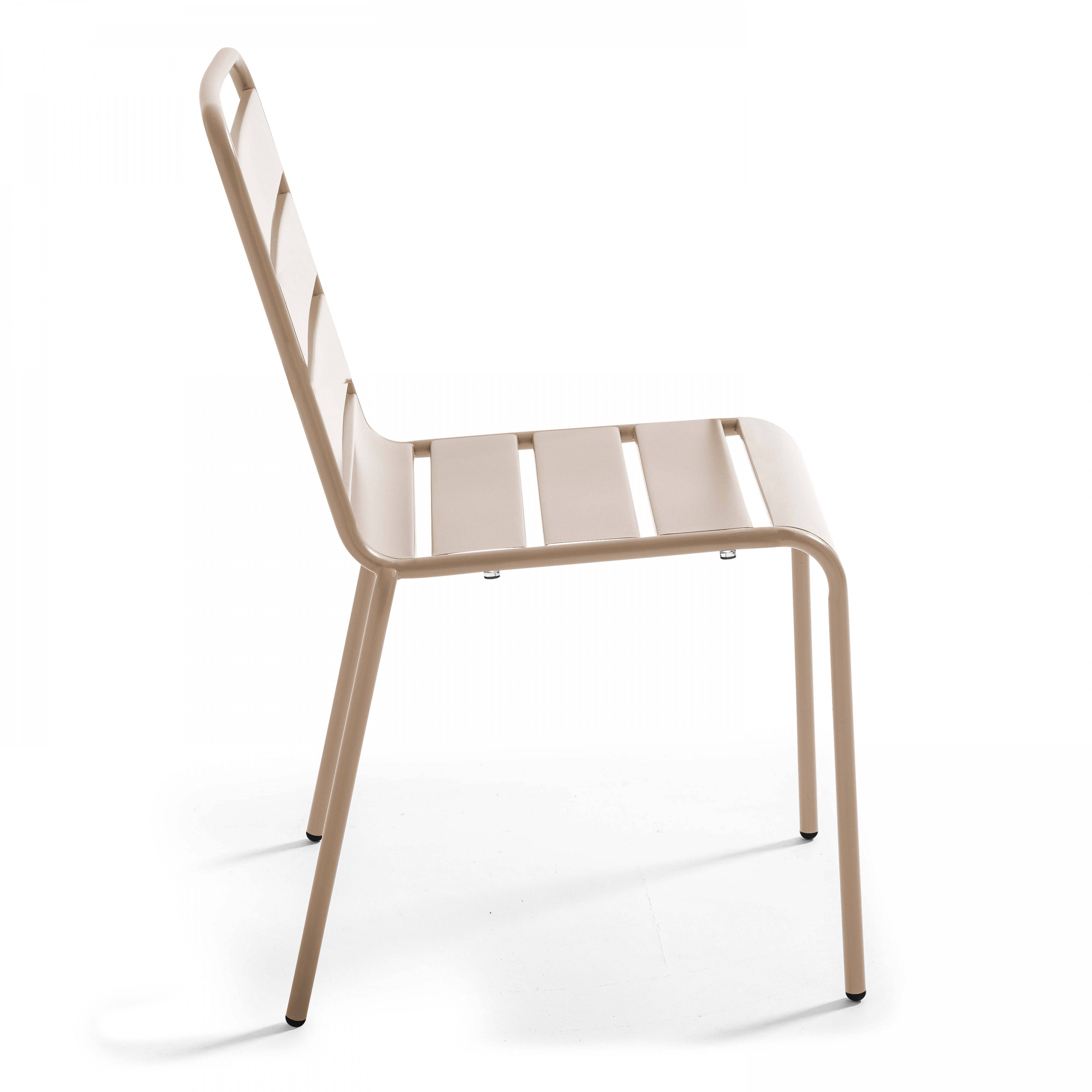 Oviala - Ensemble table de jardin carrée et 4 chaises taupe Palavas - Oviala - Image 6