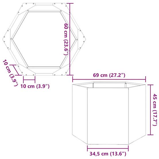Jardinière acier inoxydable argent 69 x 60 x 45 cm - PANGIVO - Image 10