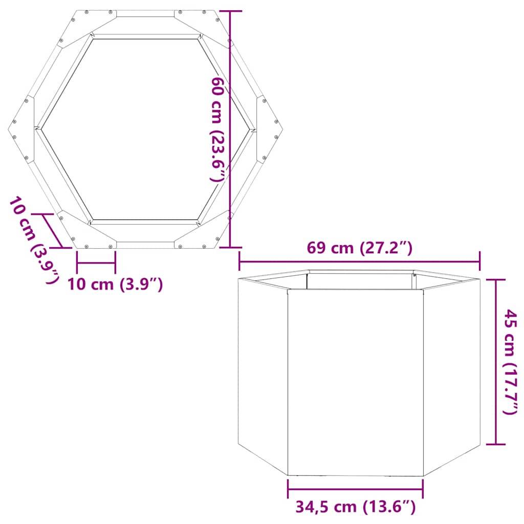 Jardinière acier inoxydable argent 69 x 60 x 45 cm - PANGIVO - Image 10