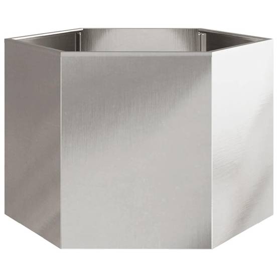 Jardinière acier inoxydable argent 69 x 60 x 45 cm - PANGIVO - Image 2