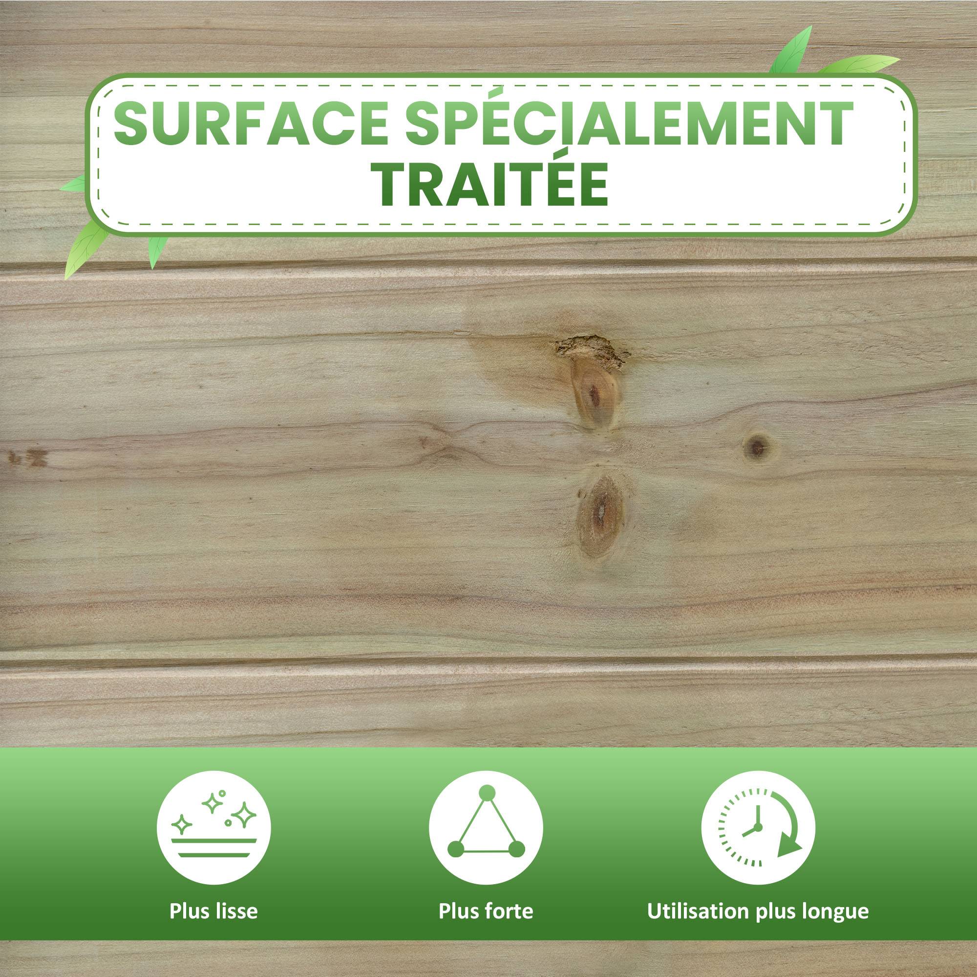Jardinière surélevée avec Étagère de Rangement en Bois, Carré Potager sur Pied surélevé, 113 x 56 x 84 cm, vert - Image 9
