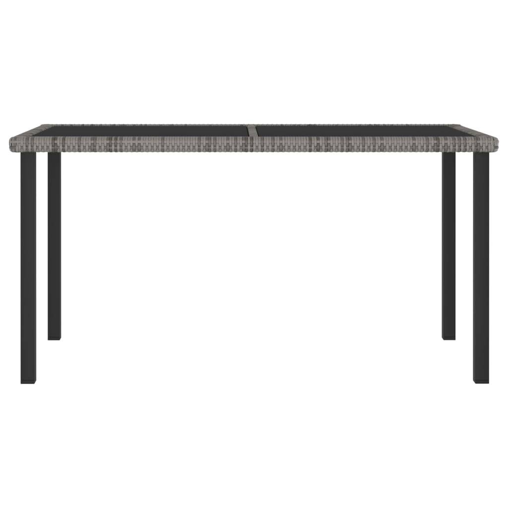ComfortXL - Table de Repas de Jardin Rectangulaire 140cm Grise en Polyrotin et Verre pour 4 Personnes – ComfortXL Outdoor Living - Image 2